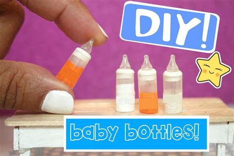 DIY miniature baby bottles EASY Miniatures | Nappflaskor, Miniatyrer, Sake