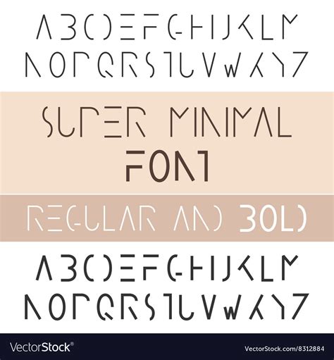 Minimalist font bold and regular minimalism style Vector Image