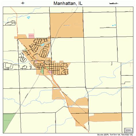 Manhattan Illinois Street Map 1746357