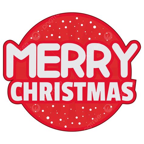 Merry Christmas Text With Red Round Banner Snow Header Vector Art ...