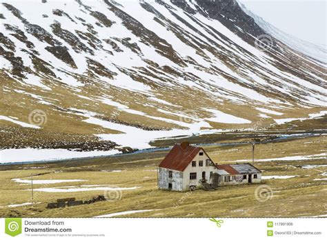 House Overlooking the Snowy Mountains, Iceland Stock Photo - Image of mountains, people: 117891906