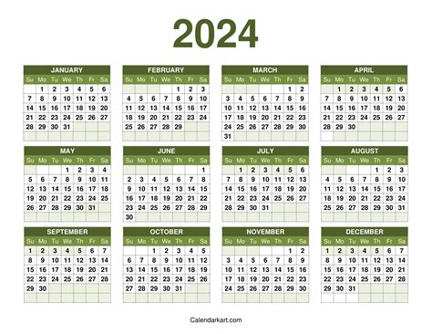 2024 Calendar Year At A Glance - Rose Bowl Game 2024