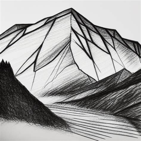 Mountain Pen Drawing · Creative Fabrica