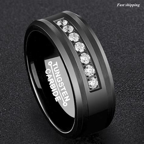 Luxury 85 of Black Tungsten Wedding Bands For Men | wristoneze