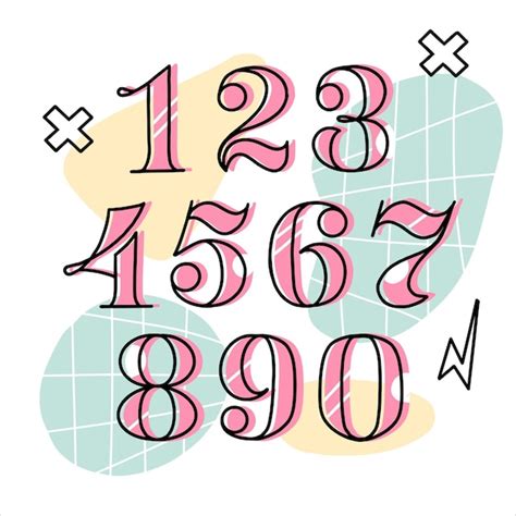 Premium Vector | Set of numbers and numbers in lettering style font for ...