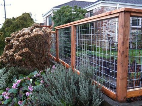 Wire garden fencing with cedar posts landscape design - The Garden Angels