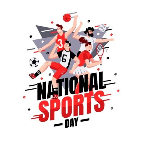 the national sports day poster with people playing basketball and other ...