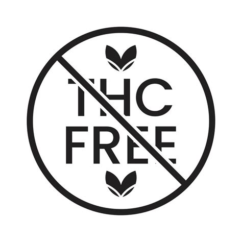 THC Free Stamp Icon Black and White, thc free emblem, seal, tag, label for cbd hemp oil label ...