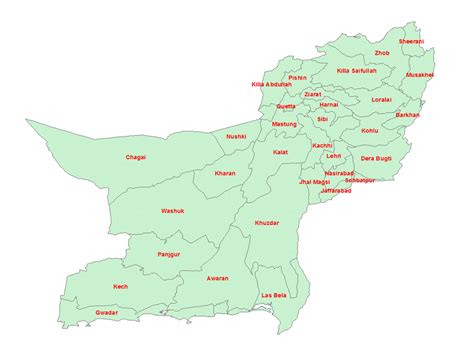 Map of Balochistan showing Districts in the Province. | Download Scientific Diagram