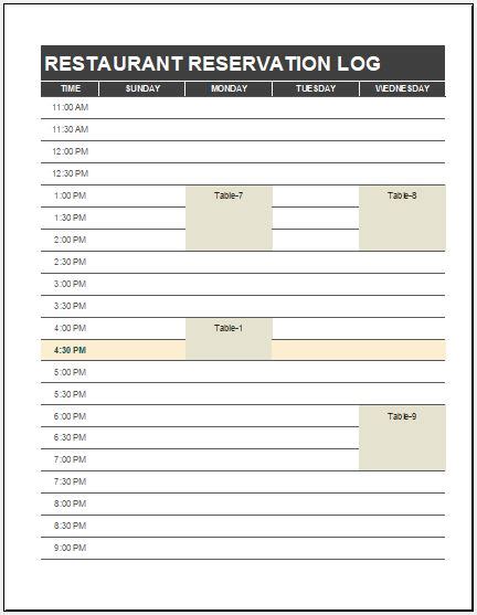 Excel Restaurant - Sample Templates - Sample Templates