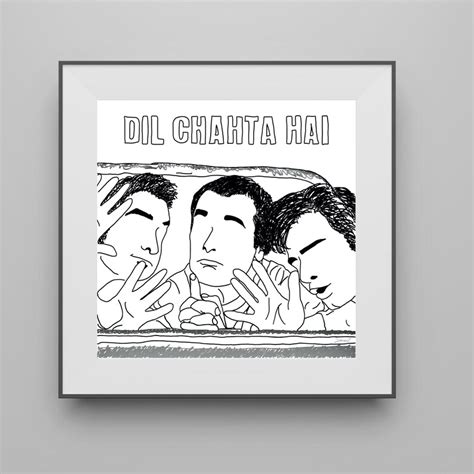 Dil Chahta Hai Bollywood Line Art Digital Download - Etsy