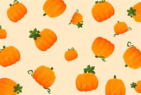 Premium Vector | Orange pumpkin pattern tile cartoon