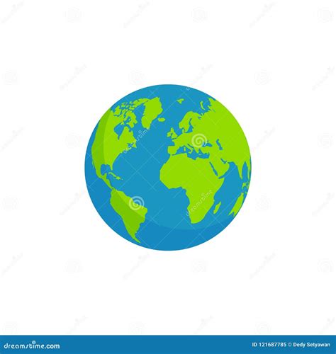 Globe Earth Simple Illustration Circle Shape Stock Vector - Illustration of isolated, graphic ...