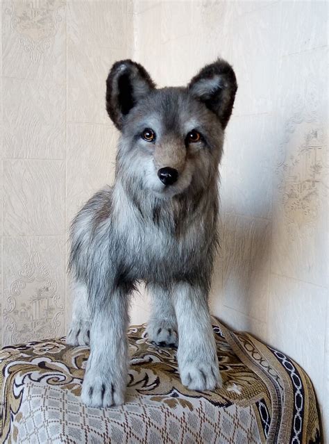 Realistic Plush Wolf Portrait Plush Collectible Pet Toys | Etsy UK