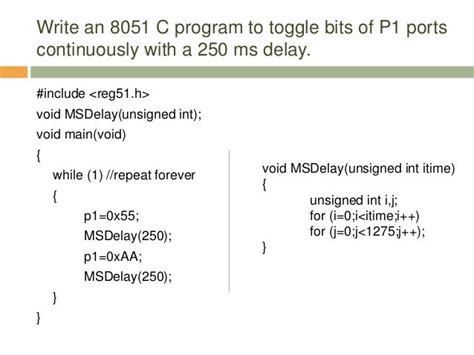 Intel 8051 Programming in C