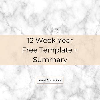 12 Week Year Template and Book Summary - Achieve your goals in just 12 – modAmbition