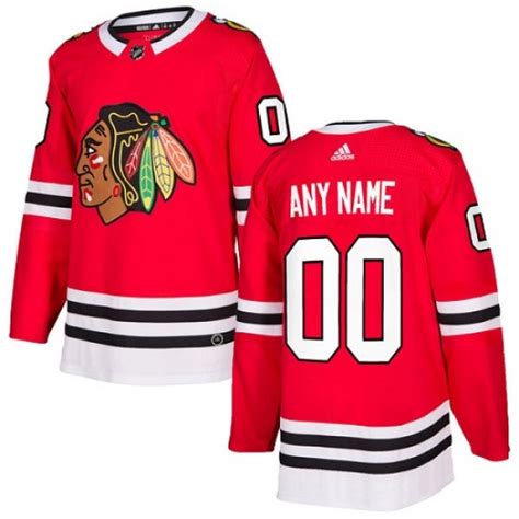 Youth Custom Chicago Blackhawks Adidas Authentic Red Home Jersey On Sale