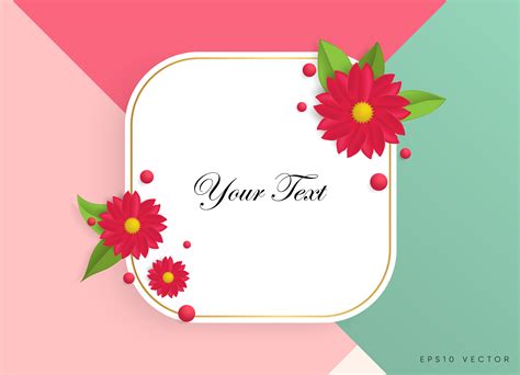 Text box with beautiful colorful flowers. Vector Illustration 282412 ...