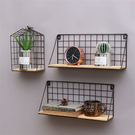 2pcs 30x11.5x14.5cm Wall Metal Wire Rack Holder Wall Hanging Shelf ...