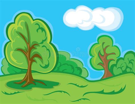 Cartoon forest landscape stock vector. Image of nature - 24068134