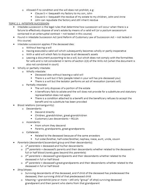 Law of Succession - Intestate Succession (Intro, Vesting and Children) | PDF | Intestacy | Will ...