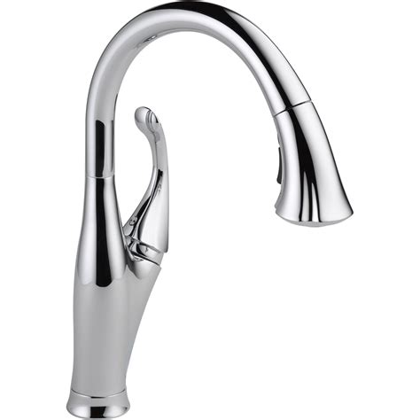 Delta Chrome Single Handle Water Efficient Pull-Down Kitchen Faucet 52 - FaucetList.com