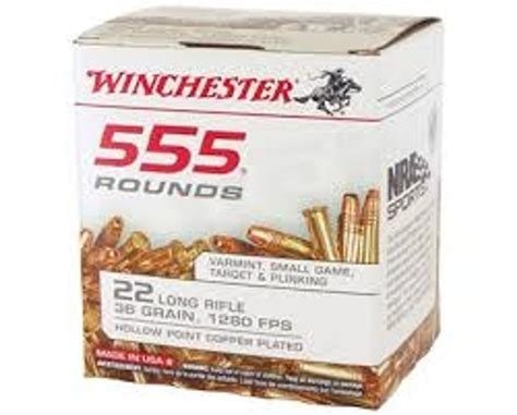 Winchester 22 Long Rifle Ammunition WW22LRB Wildcat 40 Grain Copper Plated Dynapoint 500 Rounds