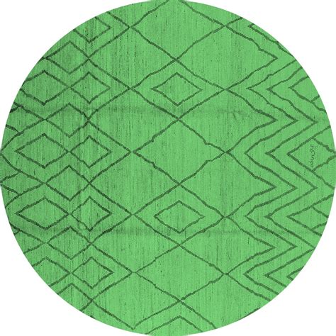 Ahgly Company Indoor Round Solid Emerald Green Modern Area Rugs, 7' Round - Walmart.com