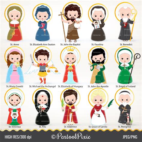 Saints clipart, cute saints, Jesus clipart, Catholic images, Religious,Sunday school clipart ...