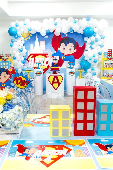 Kara's Party Ideas Superman Birthday Party | Kara's Party Ideas