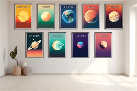 Printable Solar System Art Set of 9 Space Wall Art Set - Etsy