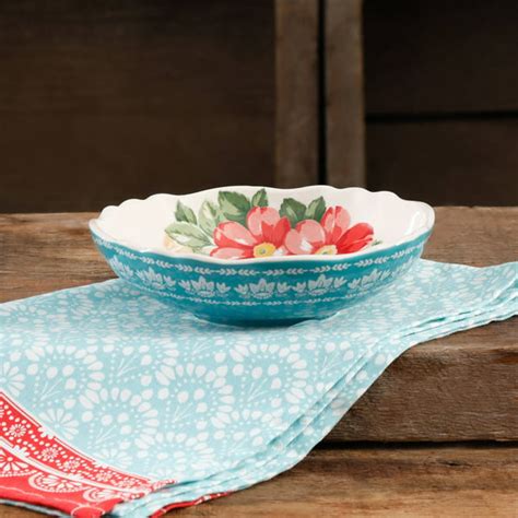 The Pioneer Woman Vintage Floral 7.5" Teal Pasta Bowl - Walmart.com ...