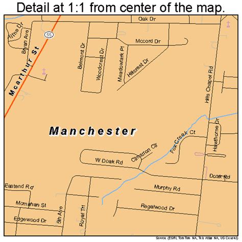 Manchester Tennessee Street Map 4745500