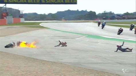 Spectacular MotoGP Crash Sets Ducati On Fire