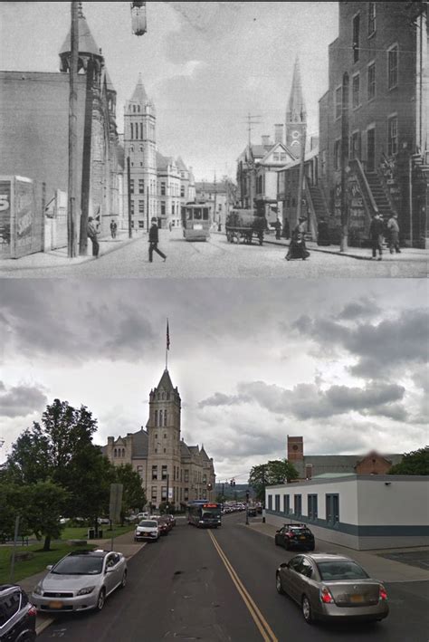 Ontario Street in Cohoes, NY - Then and Now