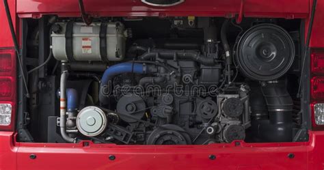 Bus engine close up stock image. Image of motor, close - 190958815