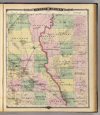 Map of Juneau and Adams counties, State of Wisconsin. / Snyder, Van Vechten & Co. / 1878