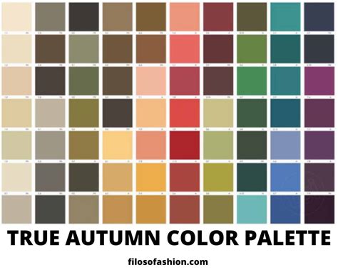 True Autumn Color Palette: Colors For Wardrobe And Makeup