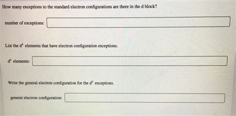 Solved How many exceptions to the standard electron | Chegg.com