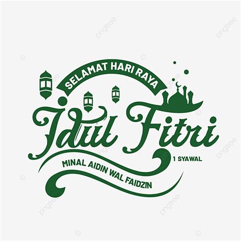 Eid Fitri Vector Hd PNG Images, Lettering Sign Of Happy Eid Al Fitri Minal Aidin Wal Faidzin ...