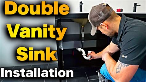 How To Install Double Bowl Bathroom Sink Vanity - ALL PLUMBING CONNECTIONS - YouTube