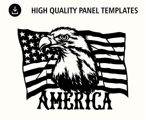 Eagle with American flag DXF file Stencil Laser Cnc Plasma | Etsy