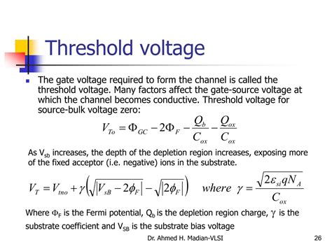 Threshold voltage• The