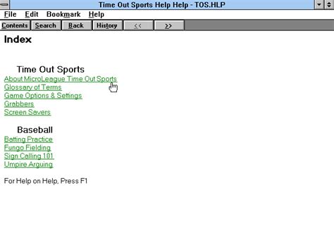 Download Time Out Sports: Baseball (Windows 3.x) - My Abandonware