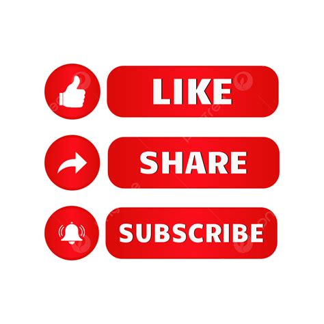 Like Share Subscribe Vector Art PNG, Youtube Logo With Subscribe Like ...