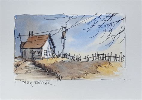 A Simple Pen and Wash using just 3 colours. | Watercolor art ...