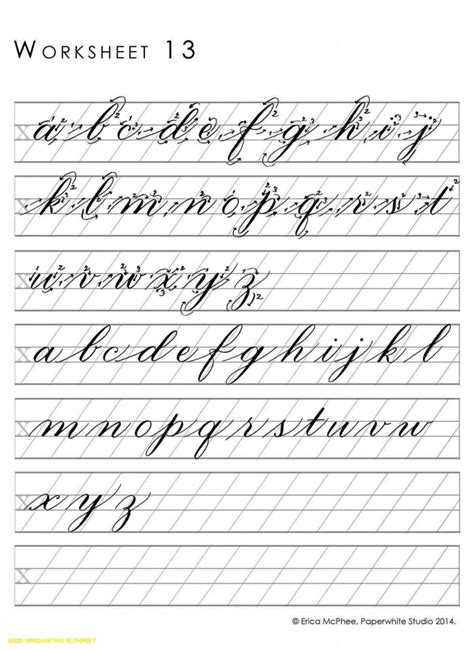 Cursive Handwriting Alphabet Printable | AlphabetWorksheetsFree.com