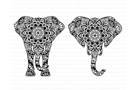 Elephant SVG, Elephant Head Mandala SVG files.