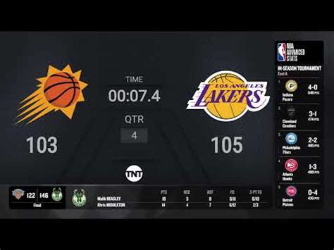 Phoenix Suns @ Los Angeles Lakers Live Scoreboard | In-Season ...