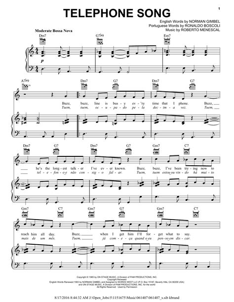 Telephone Song | Sheet Music Direct